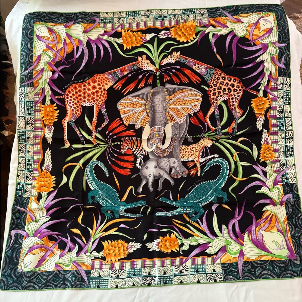 Hermes La Marche du Zambeze scarf 90 NEW!